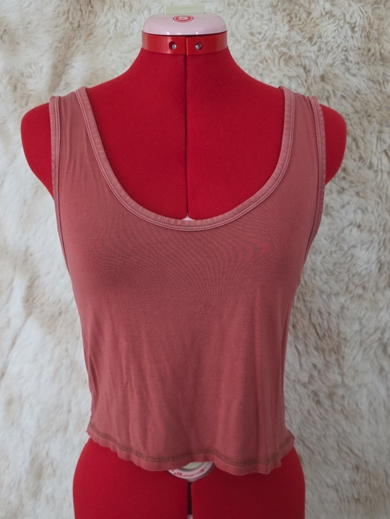 aerie Tops - Aerie Cropped Tank Top XS Mauve Dusty Rose Sleeveless Soft Stretch Basic